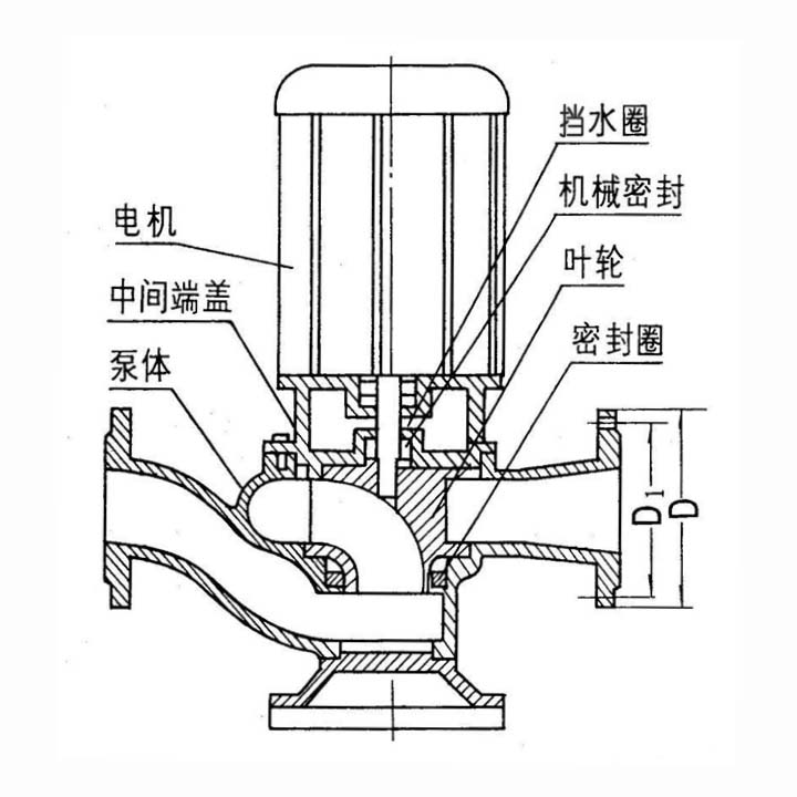 無堵塞管道排污泵結(jié)構(gòu)圖